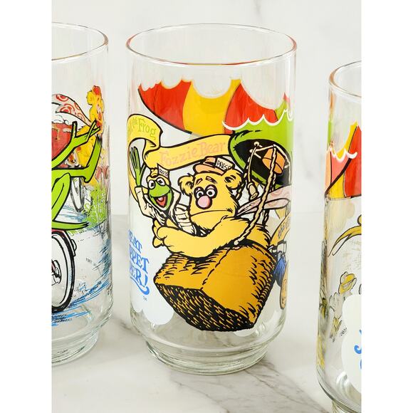 Kermit The Frog The Great Muppet Tall Glasses 16oz Fozzie Bear Gonzo 1981 x4 - Picture 4 of 16